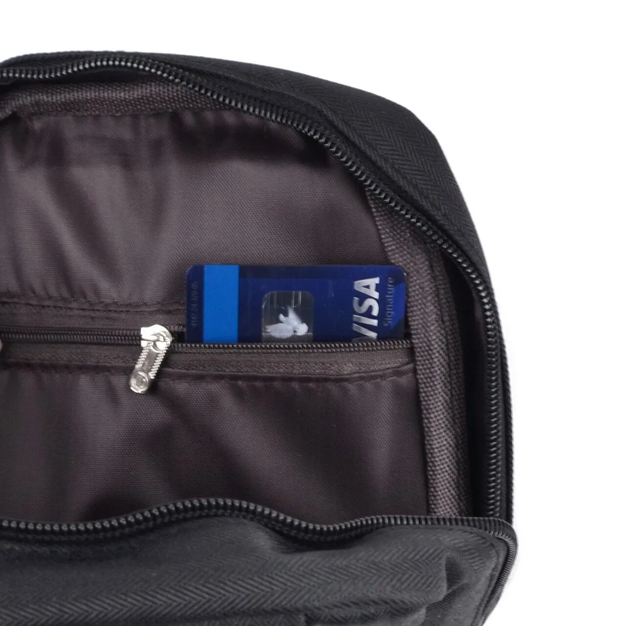 Black Crossbody Shoulder Sling Bag with USB Charging Port