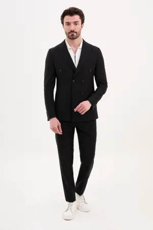 Black Slim Fit Double Breasted Suit for Men | GentWith