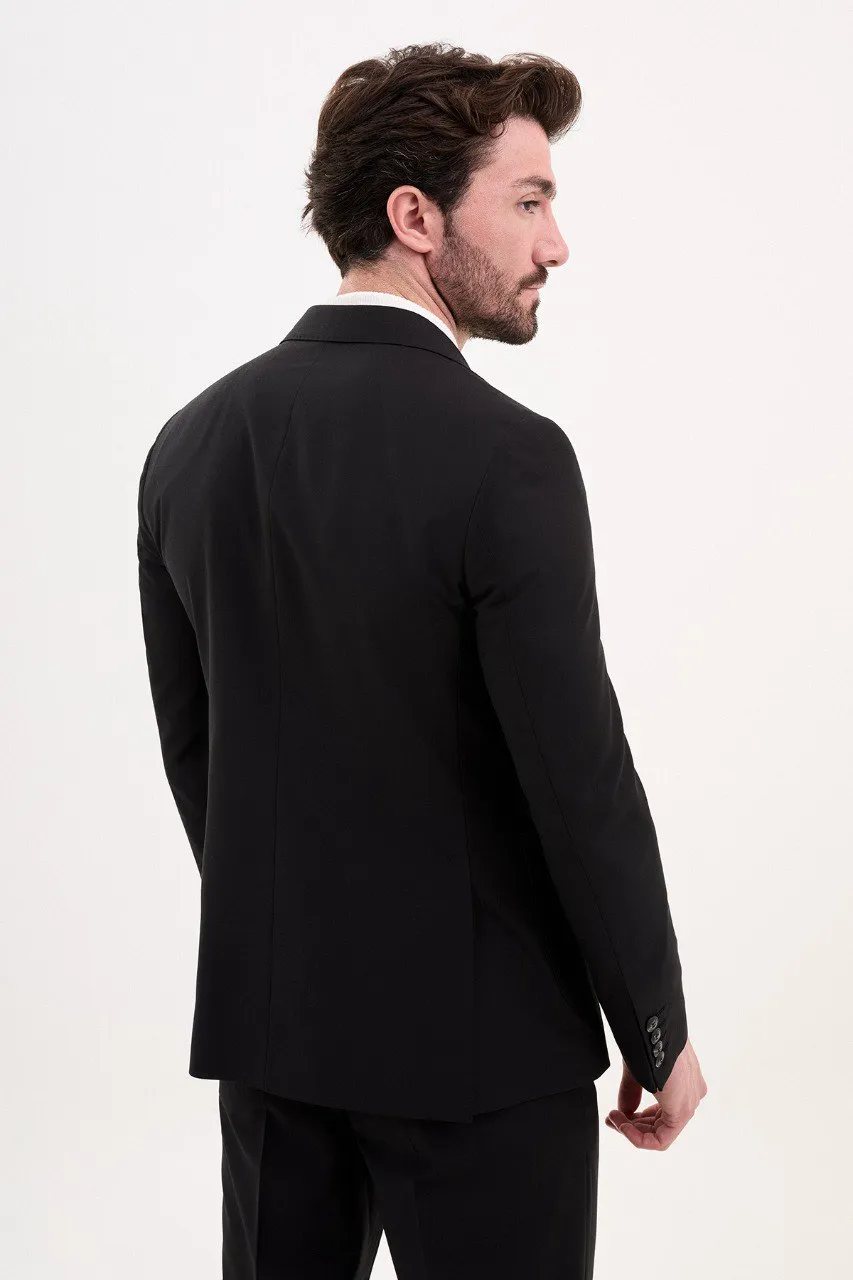 Black Slim Fit Double Breasted Suit for Men | GentWith