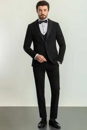 Black Slim Fit Shawl Lapel Tuxedo for Men | GentWith