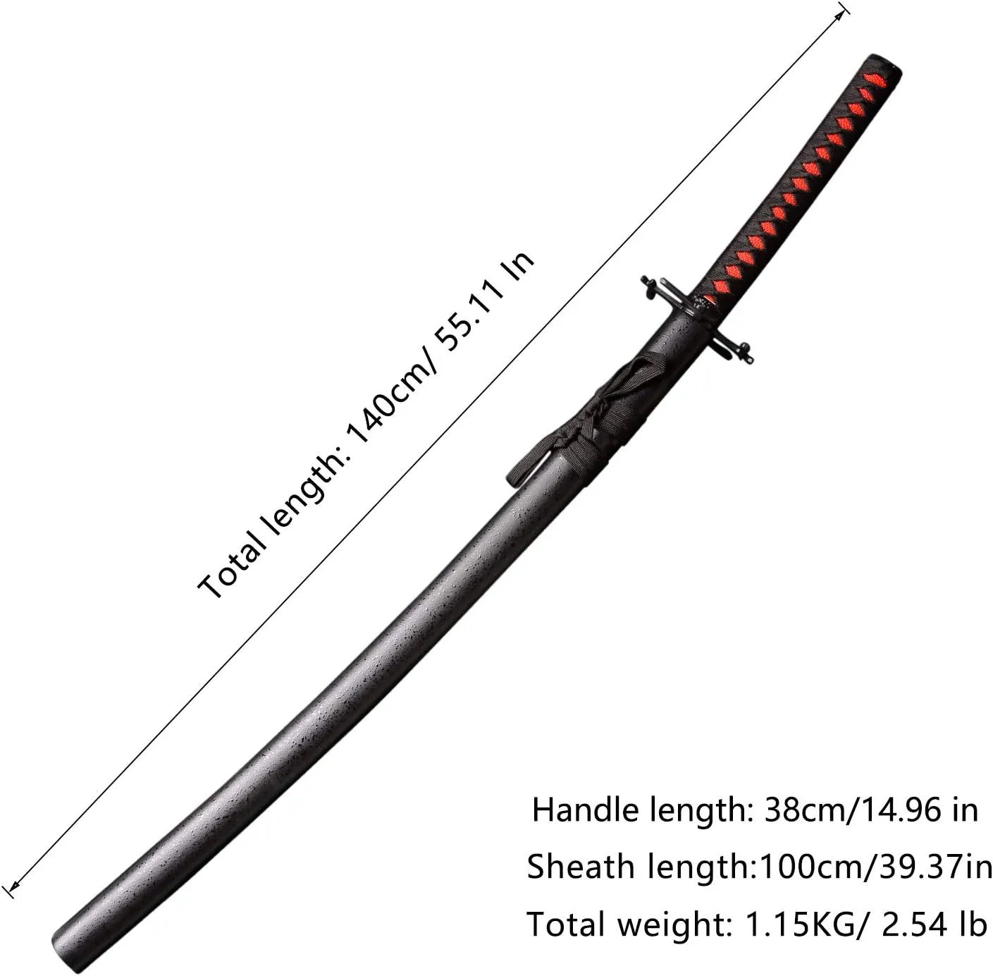 Bleach Kurosaki Ichigo Zangetsu Blade Katana Model B for Cosplay Wooden | 105 Cms |