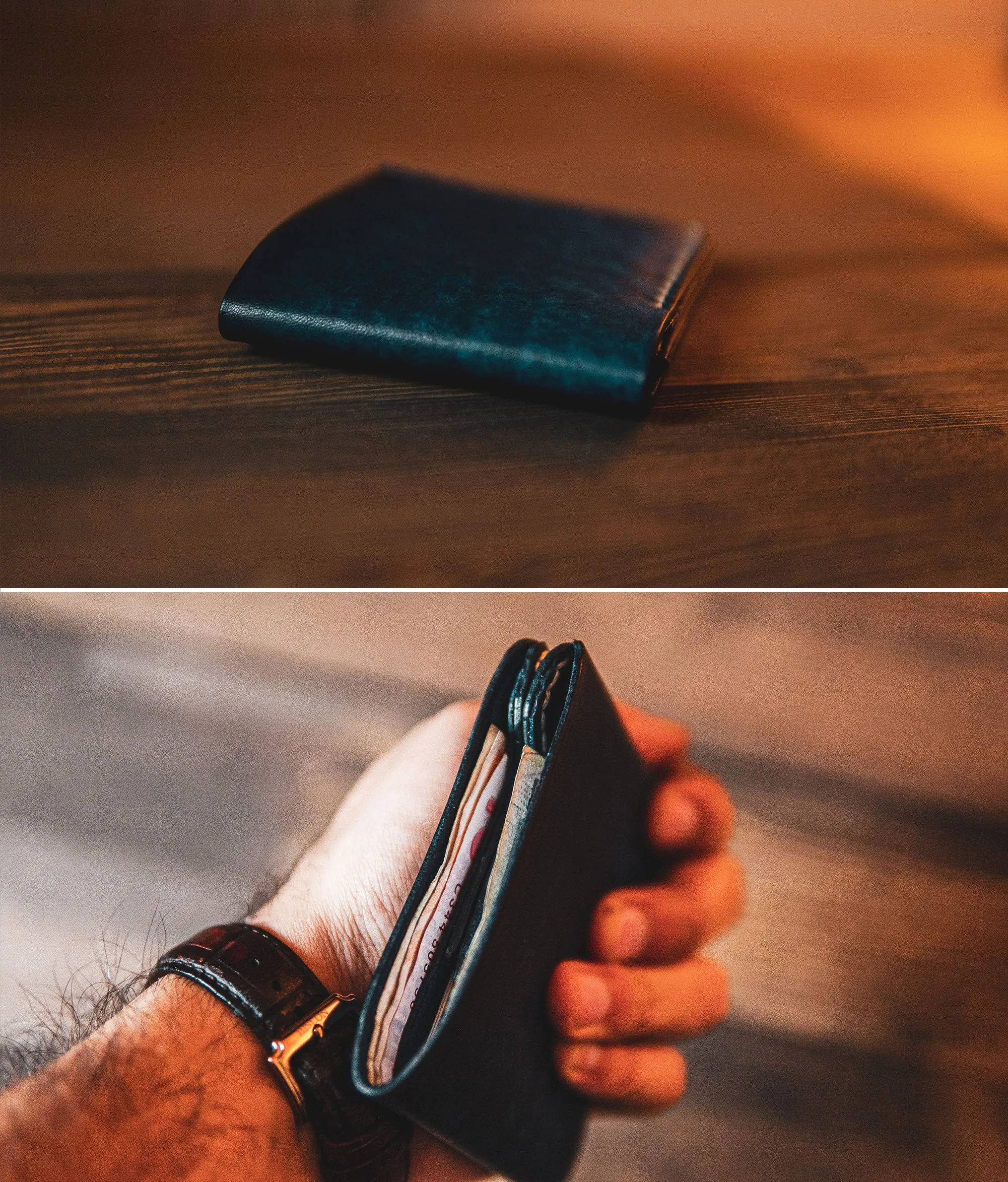 Blue Leather Wallet - Captain