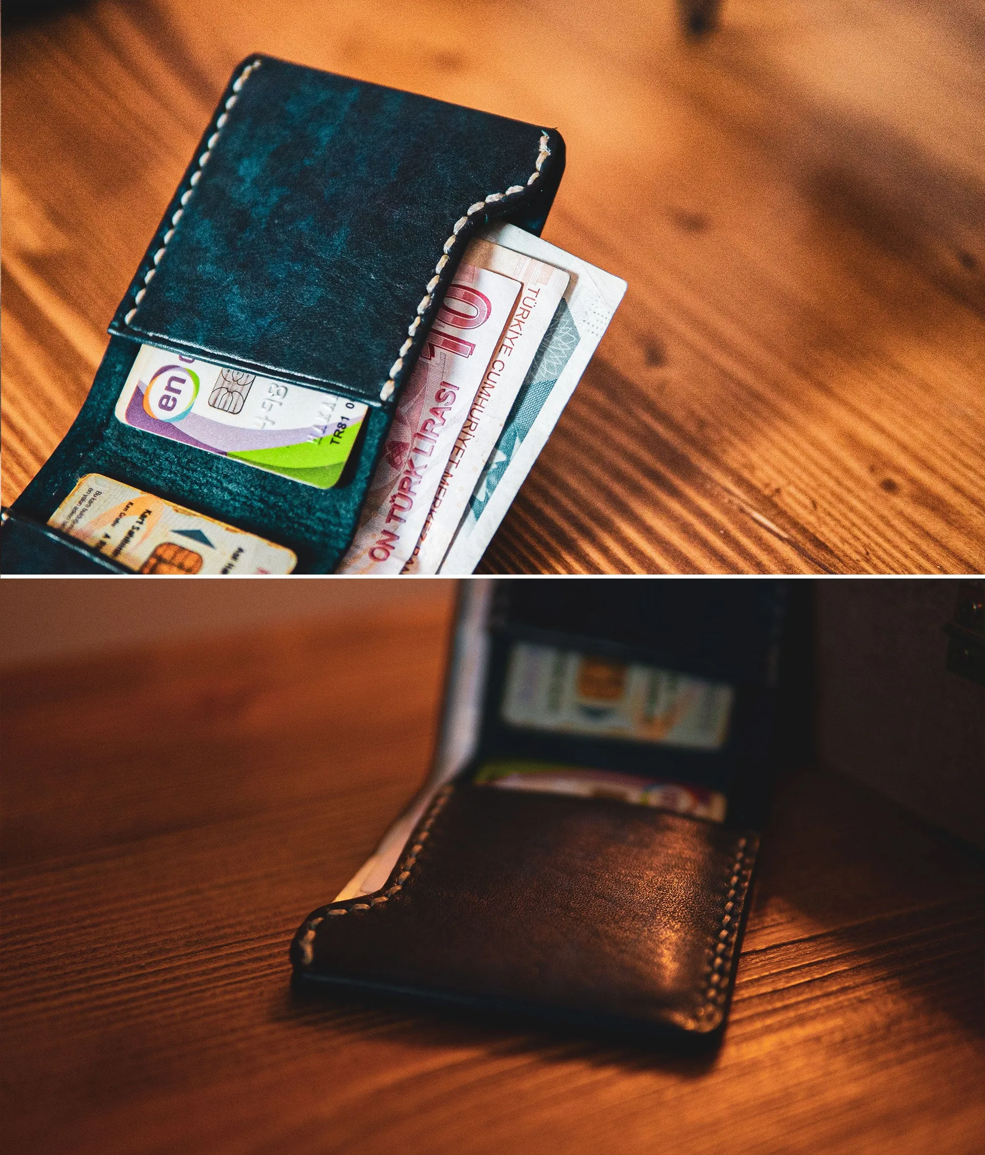 Blue Leather Wallet - Captain