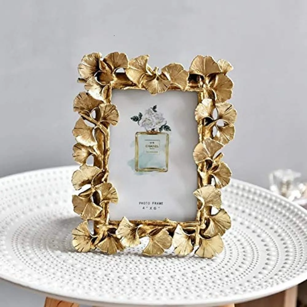 Book My Balloons European Golden Ginkgo Leaf 4 inch 6 inch Photo Frame