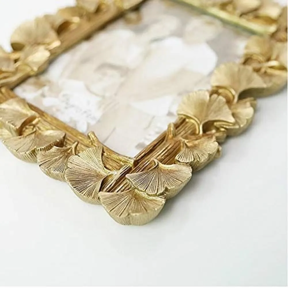 Book My Balloons European Golden Ginkgo Leaf 4 inch 6 inch Photo Frame