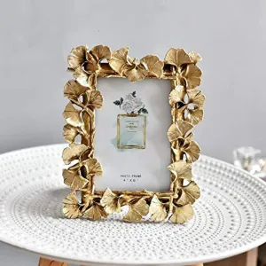 Book My Balloons European Golden Ginkgo Leaf 4 inch 6 inch Photo Frame
