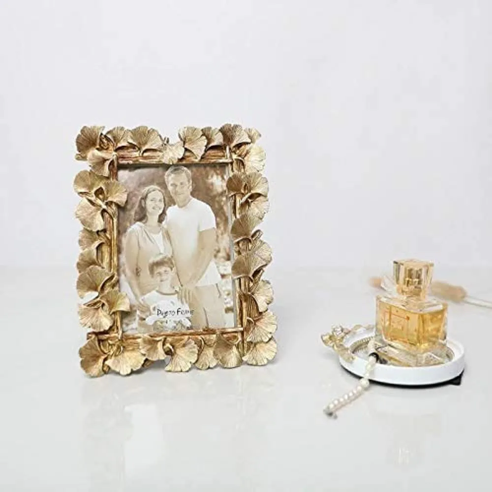 Book My Balloons European Golden Ginkgo Leaf 4 inch 6 inch Photo Frame