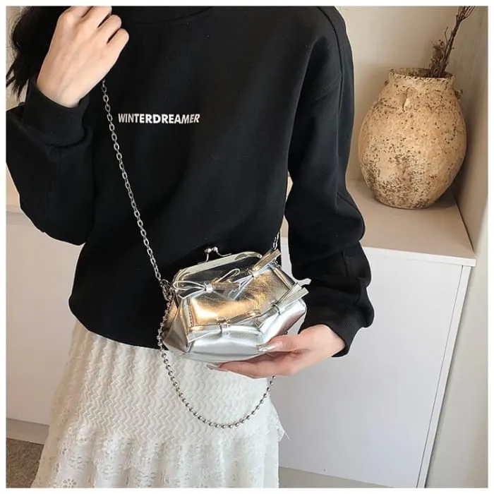 Bow Kiss Lock Crossbody Bag