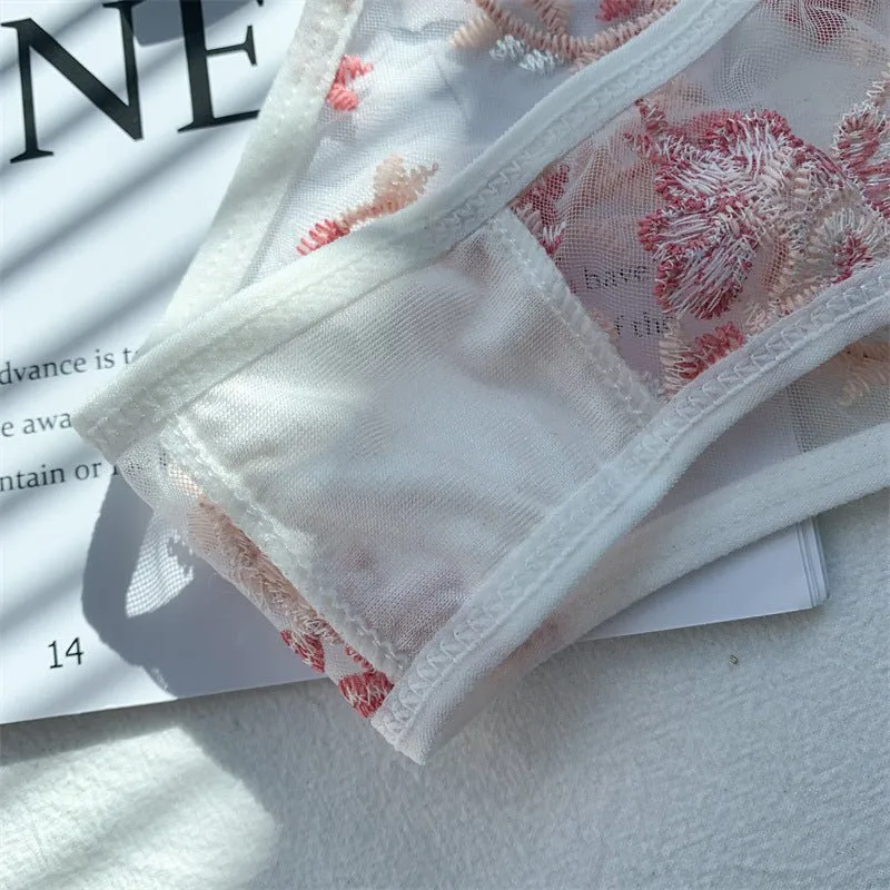Bridal Lingerie Set White Pink