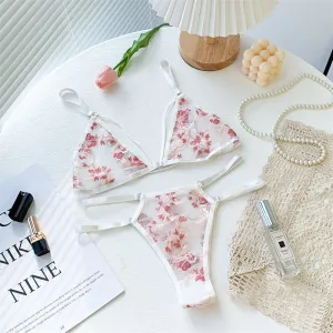 Bridal Lingerie Set White Pink