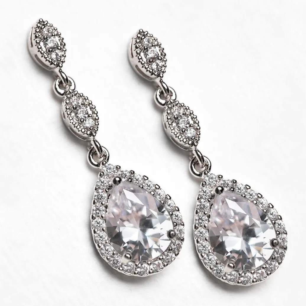 Bridesmaid Teardrop Drop Earrings