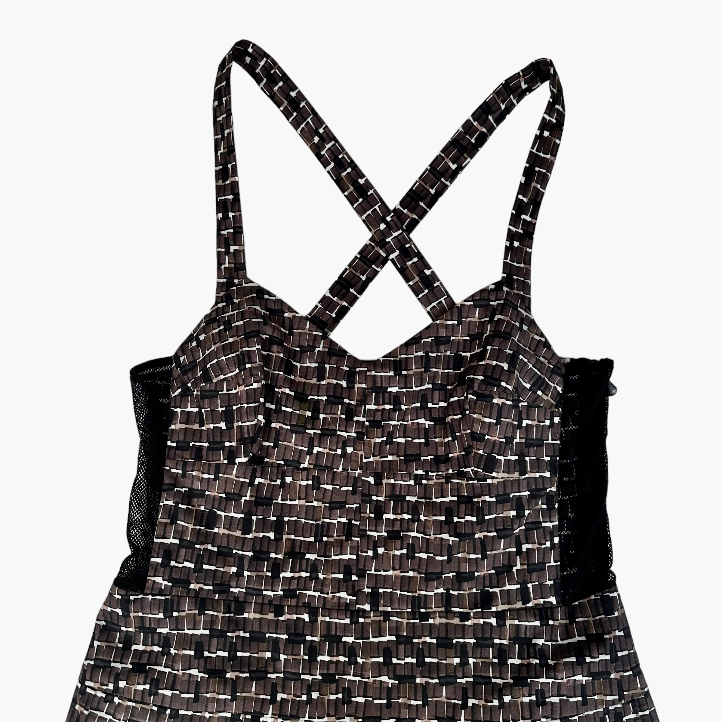 Brown Dress with Mesh Details - M
