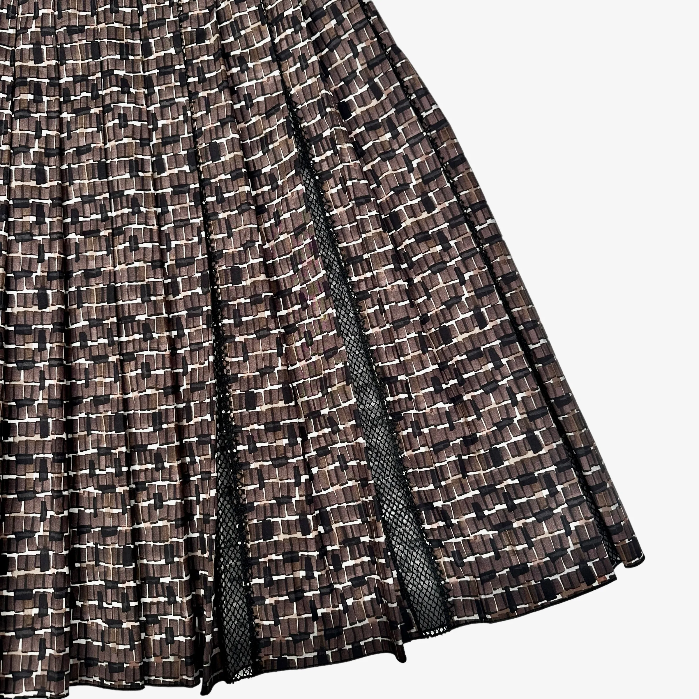 Brown Dress with Mesh Details - M