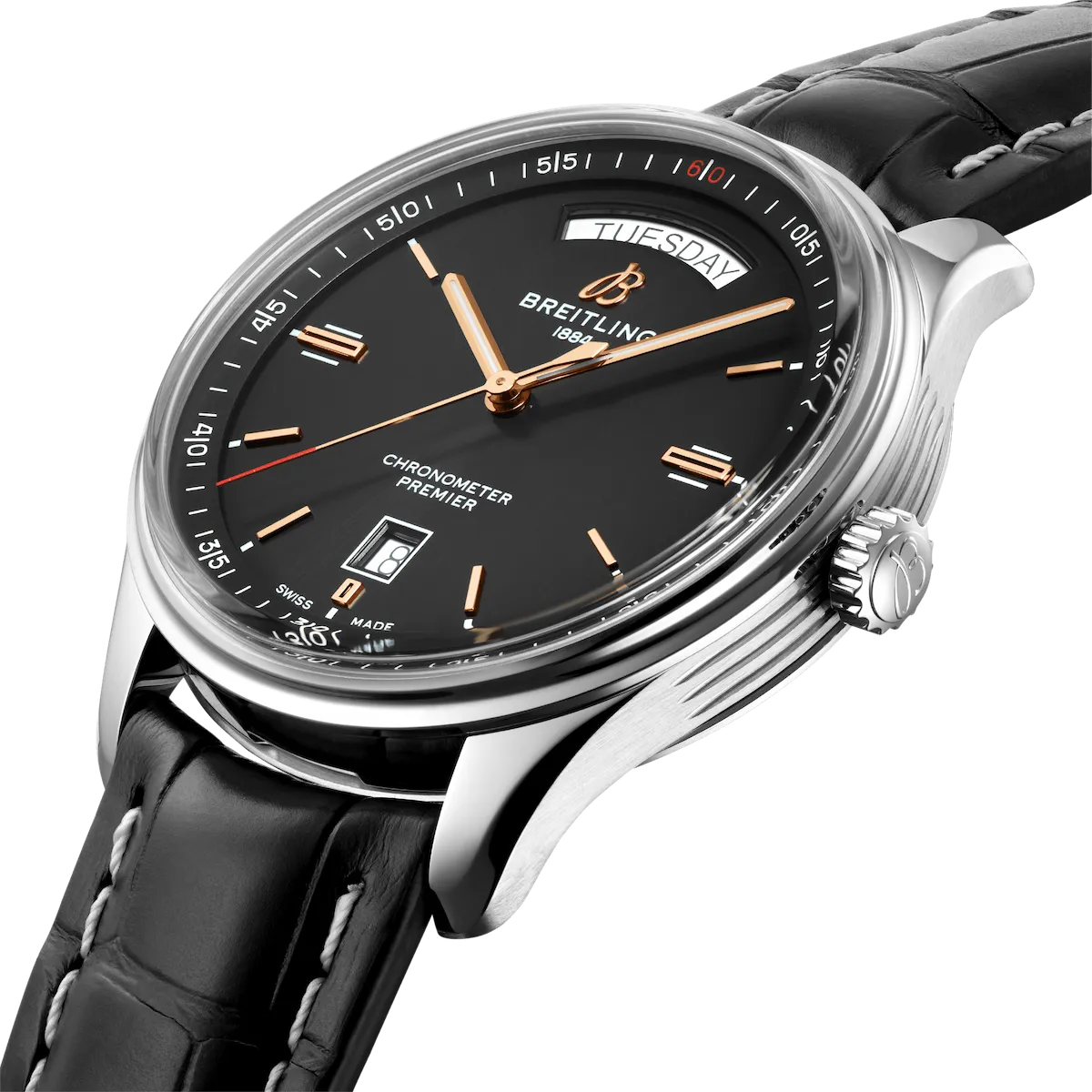 BRT Watch Premier AutoMTic Day and Date 4 Black AlligatORS