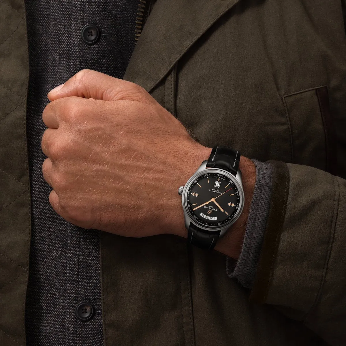 BRT Watch Premier AutoMTic Day and Date 4 Black AlligatORS