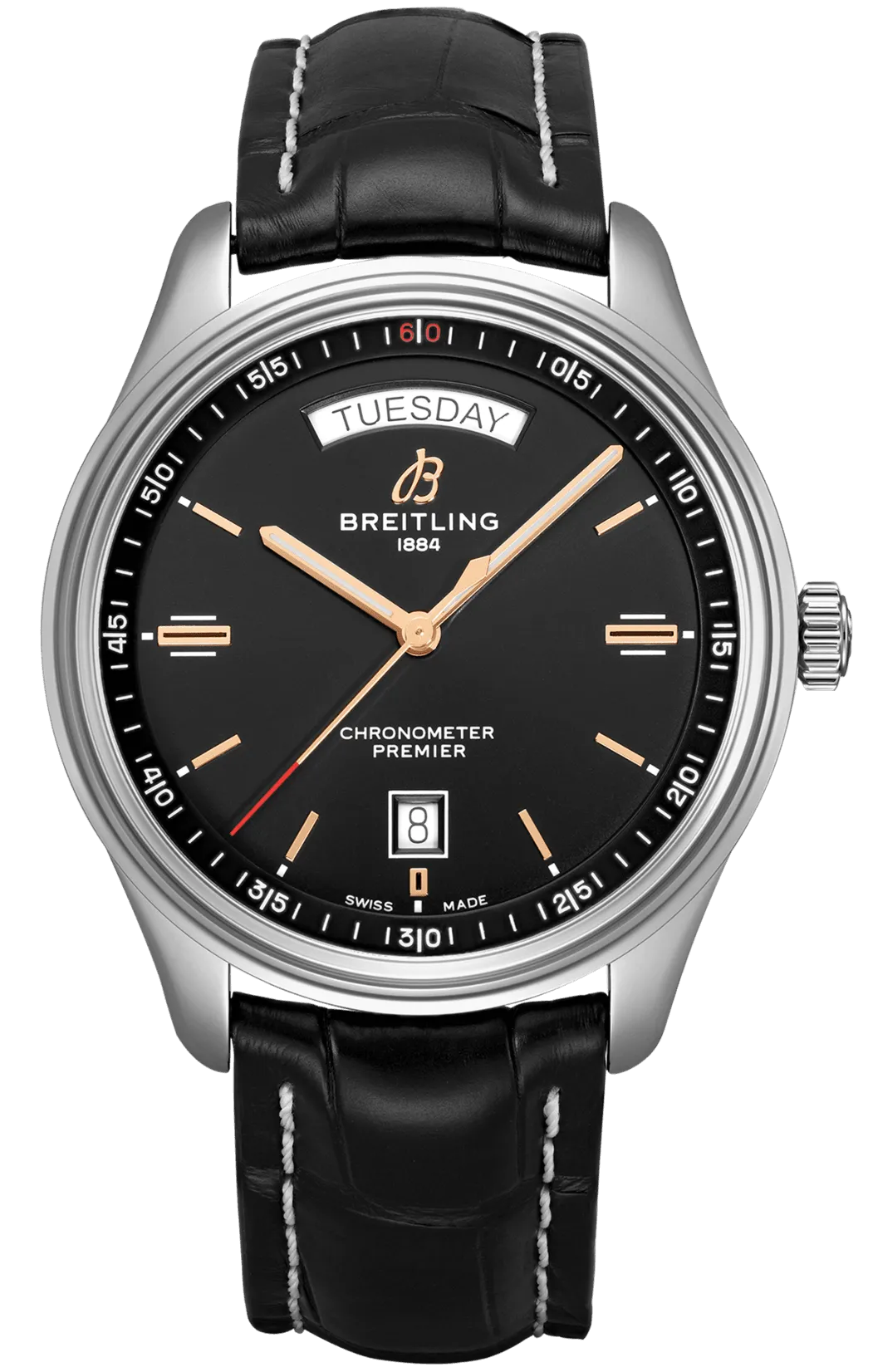 BRT Watch Premier AutoMTic Day and Date 4 Black AlligatORS