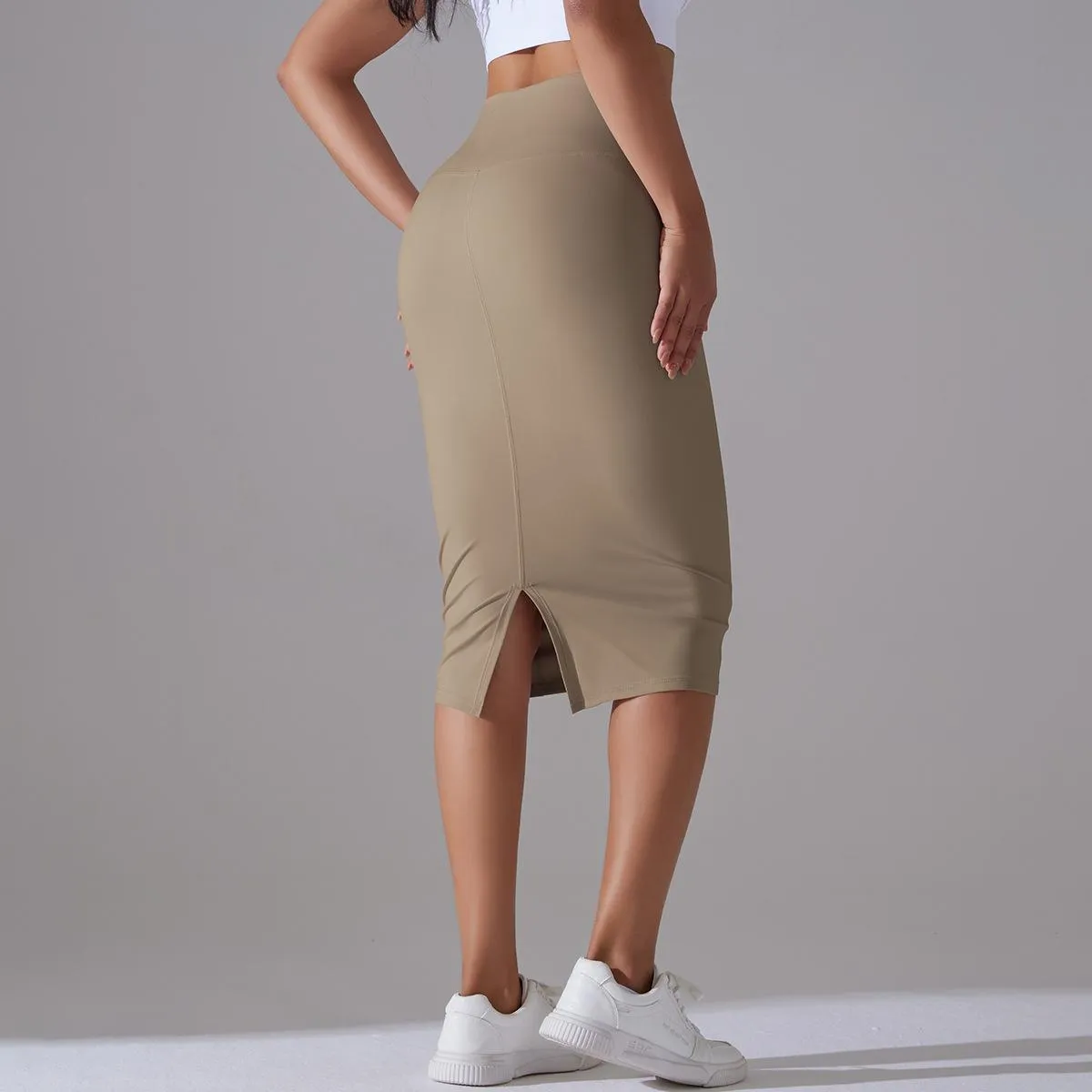 Brushed Skinny Hip-Hugging Sports Skirt
