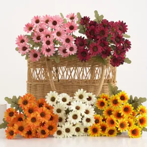 Bulk 12" Autumn Daisy Bush Shrubs Artificial Fall Plants Silk Floral for Hanging Basket Wholesale