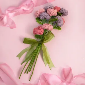 Button rose floral arrangement Handmade Crochet