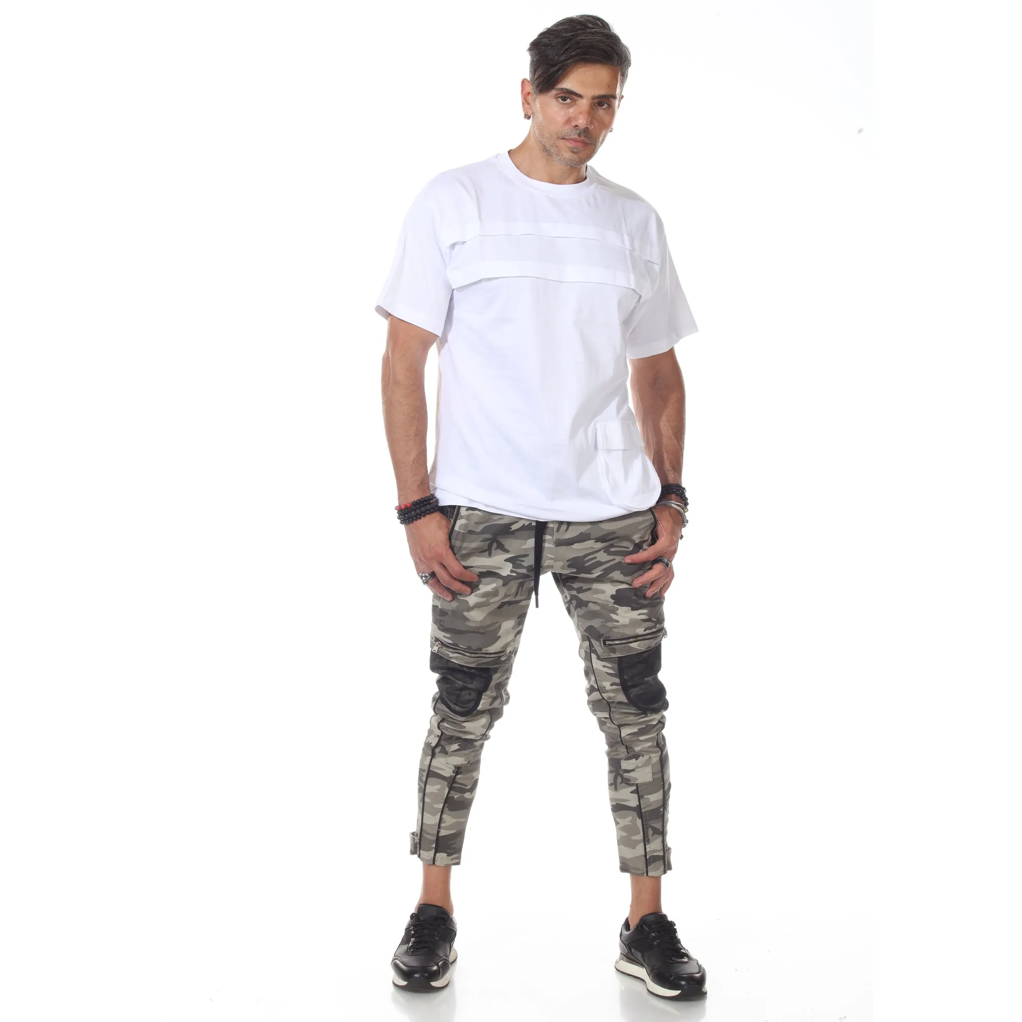 Camo Fashion Jeans With Lace Details