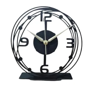 Cartvilla Modern Metal Desktop Clock, Tabletop Clock, Office Desk Clock, Home Office Decor,New Job Gift,Classic Clock Gift,Silent Clock,Business Clock