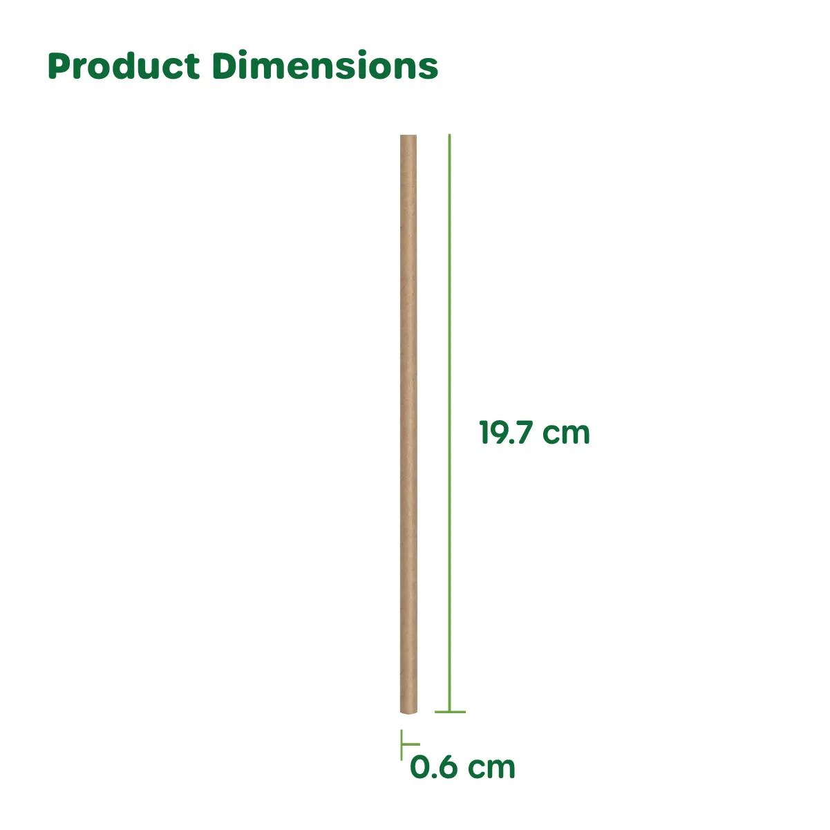 [Case of 4800] 6 mm Kraft Paper Drinking Straws