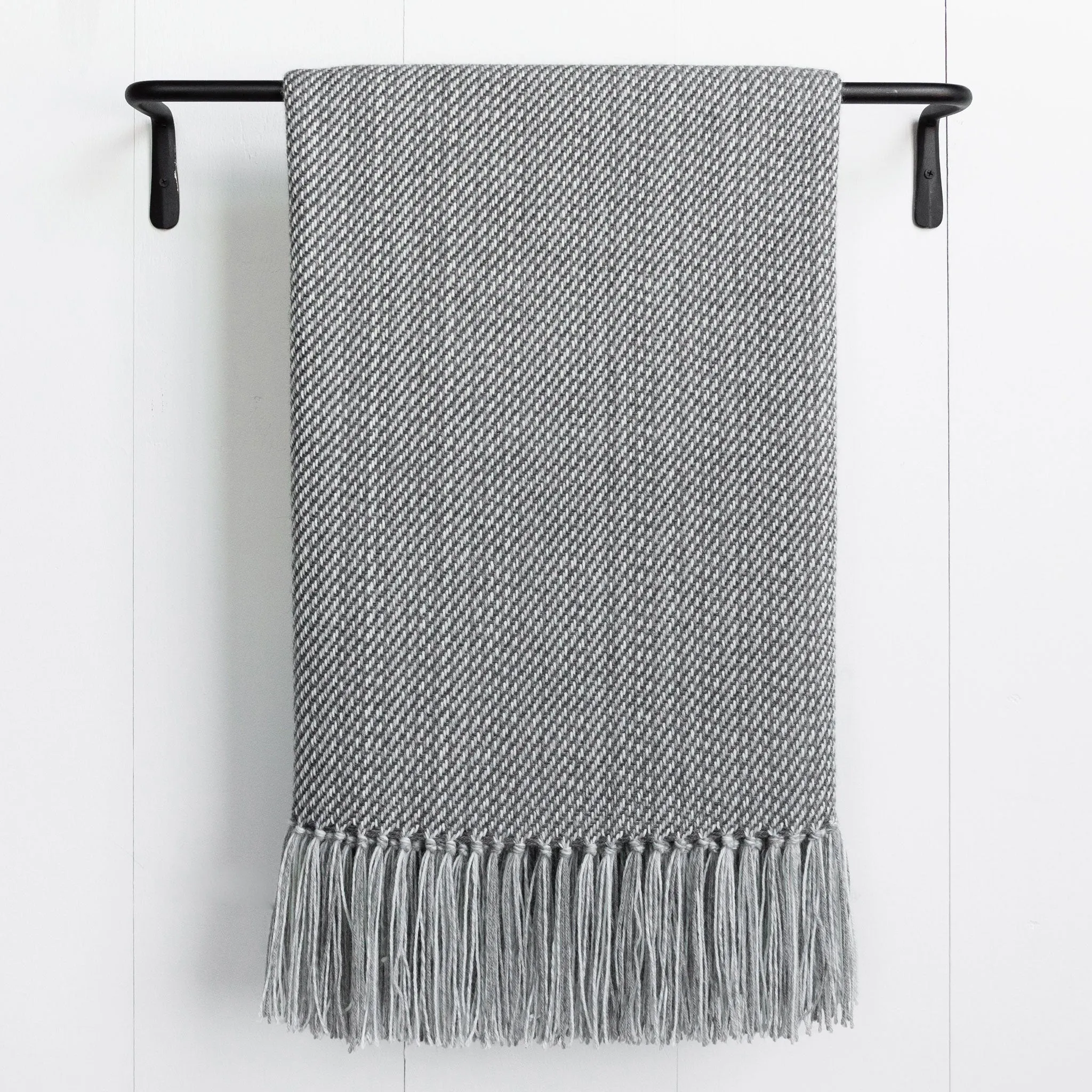 Charcoal & Gray Handwoven Alpaca Throw
