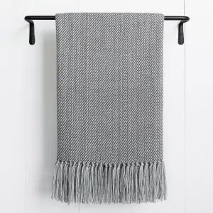 Charcoal & Gray Handwoven Alpaca Throw