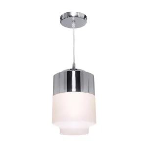 Charlie Cylindrical Chrome with Matt Opal Glass Pendant