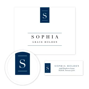 Chic Initial Stationery Set - Small
