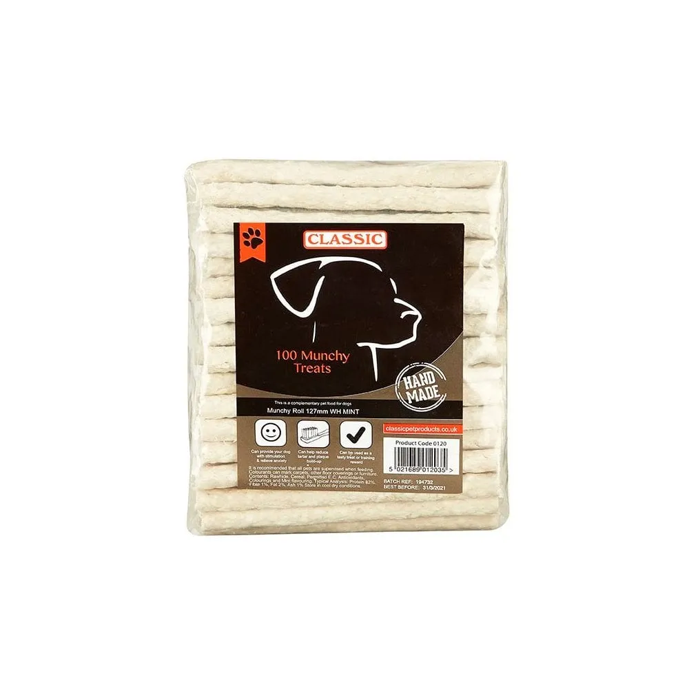 Class Munchy Roll White Mint Dog Treats (100 Pack)