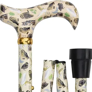 Classic Canes Folding Fashion Derby Cane British Owls