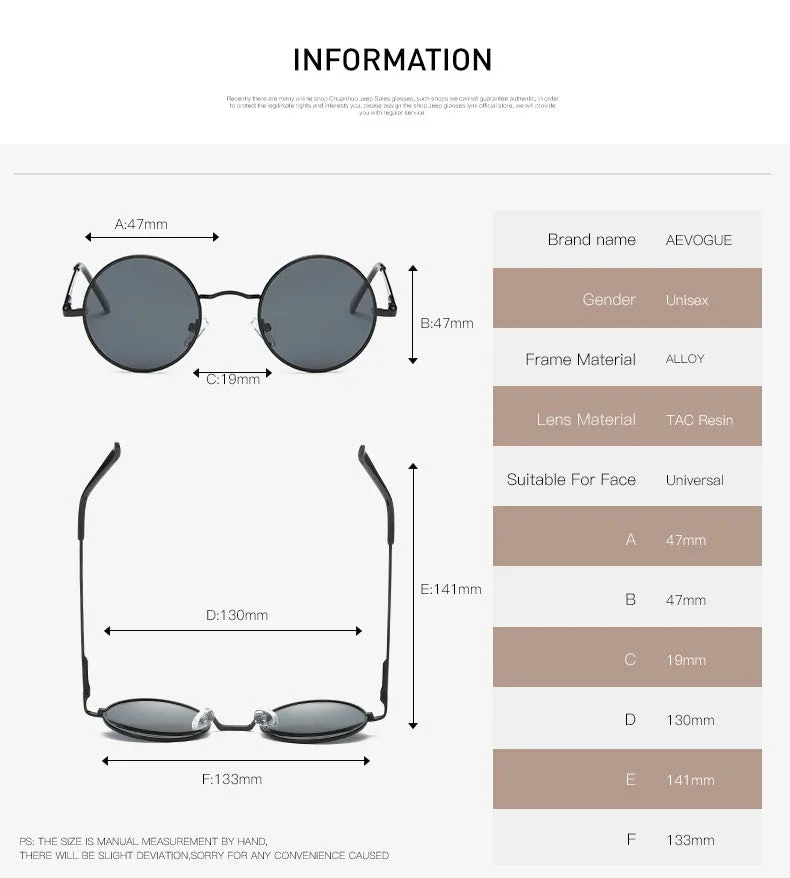 Classic Style Polarized Small Round Shape Sunglasses For Men/Women