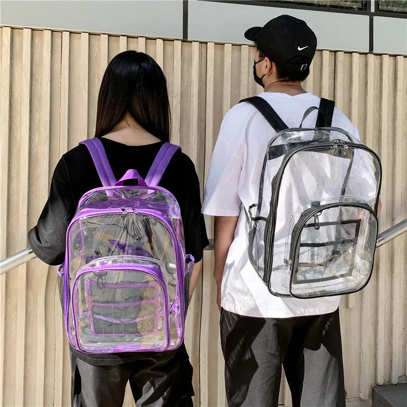 Clear Backpack PVC Transparent Waterproof Backpack Schoolbag