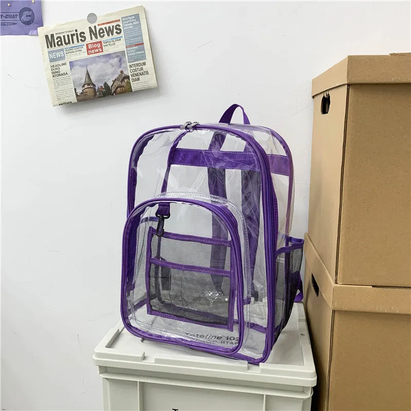 Clear Backpack PVC Transparent Waterproof Backpack Schoolbag