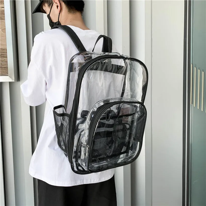 Clear Backpack PVC Transparent Waterproof Backpack Schoolbag