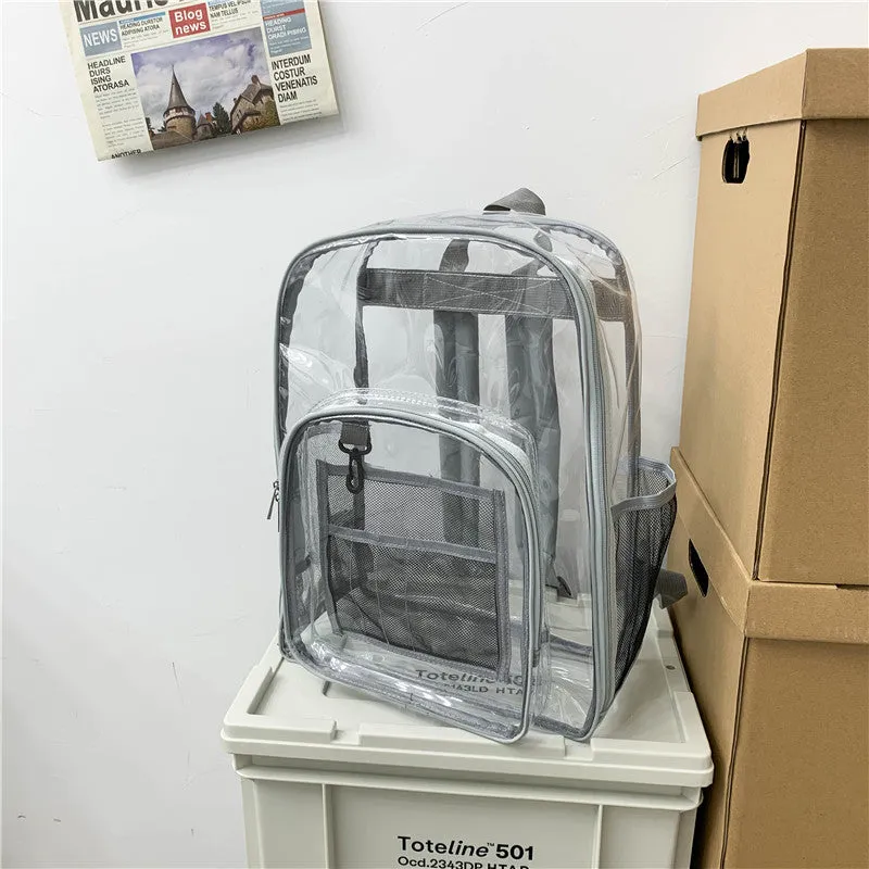 Clear Backpack PVC Transparent Waterproof Backpack Schoolbag