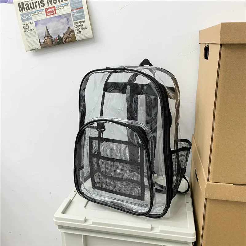 Clear Backpack PVC Transparent Waterproof Backpack Schoolbag