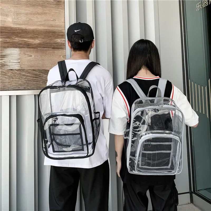 Clear Backpack PVC Transparent Waterproof Backpack Schoolbag