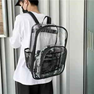 Clear Backpack PVC Transparent Waterproof Backpack Schoolbag