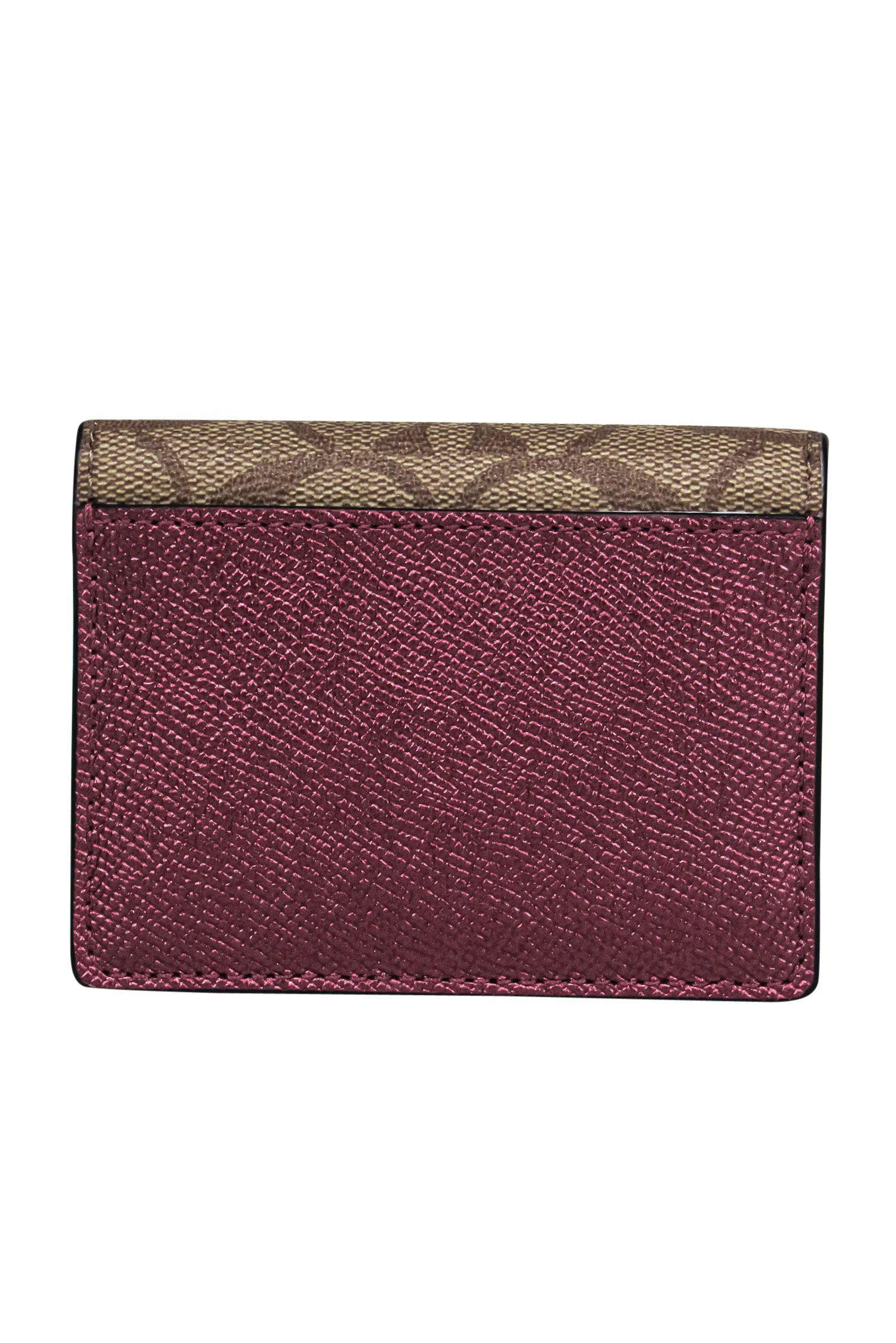 Coach - Beige Monogram Wallet & Case Set