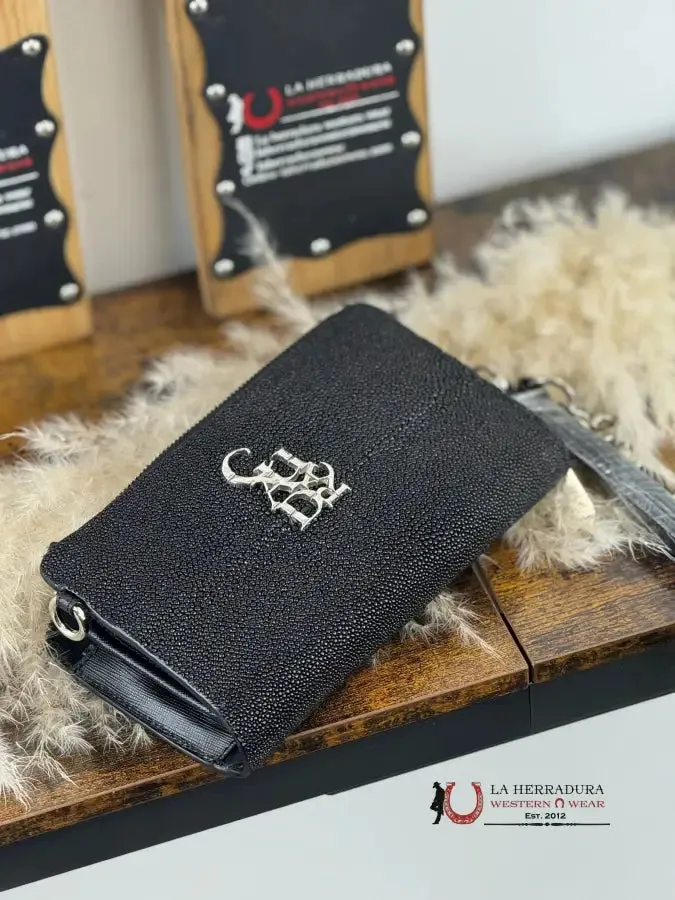 CUADRA BLACK STINGRAY WALLET DU555
