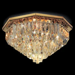 Custom Finish Lead Crystal Prism Ceiling Light