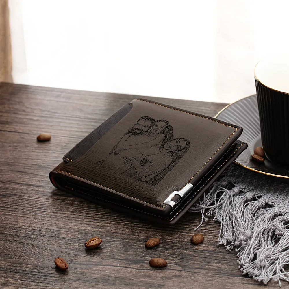 Custom gift PU Leather Custom Photo Wallet
