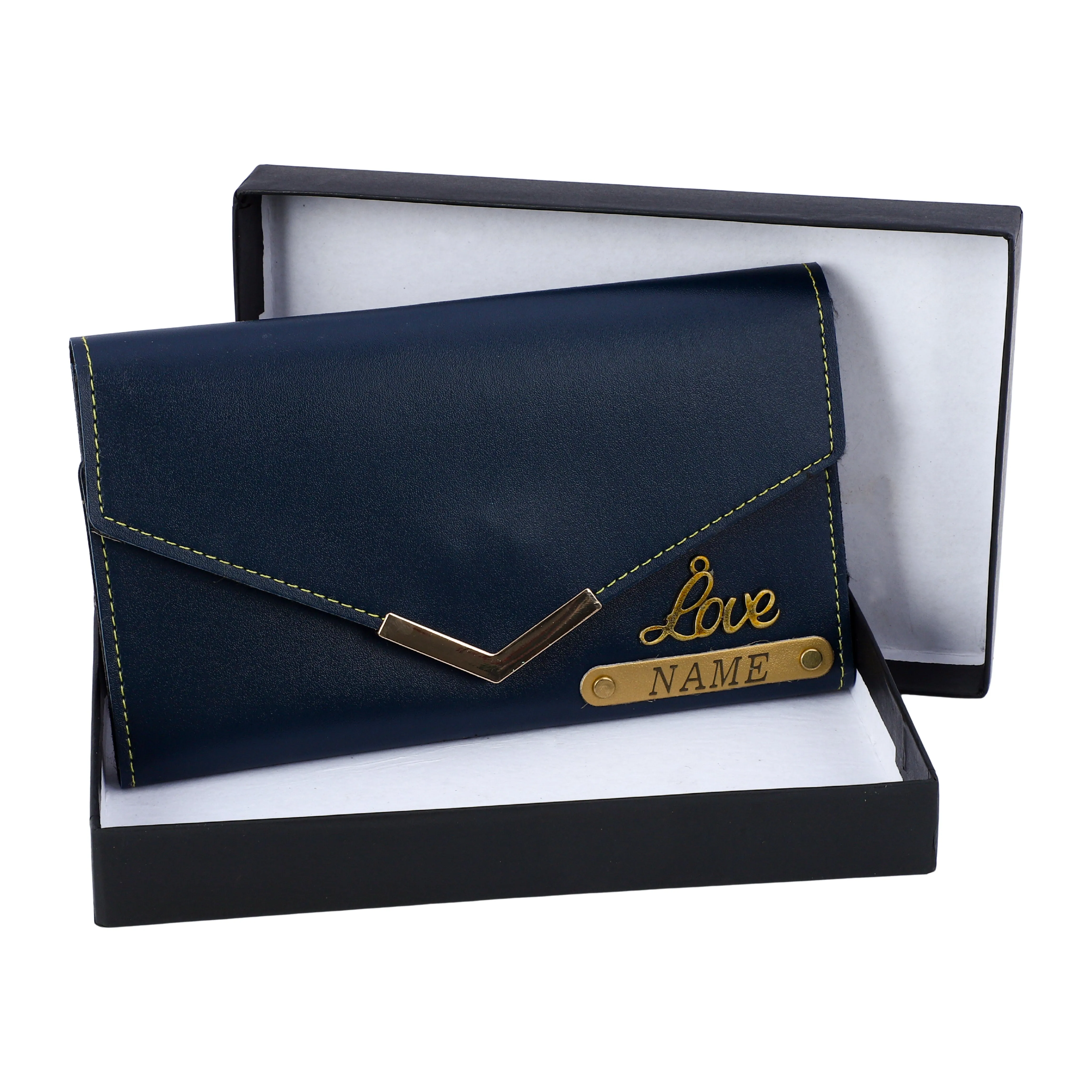 Customized Women's Wallet With Name | Blue Color