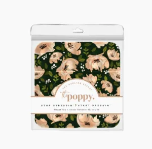 Dark Green Floral Poppy