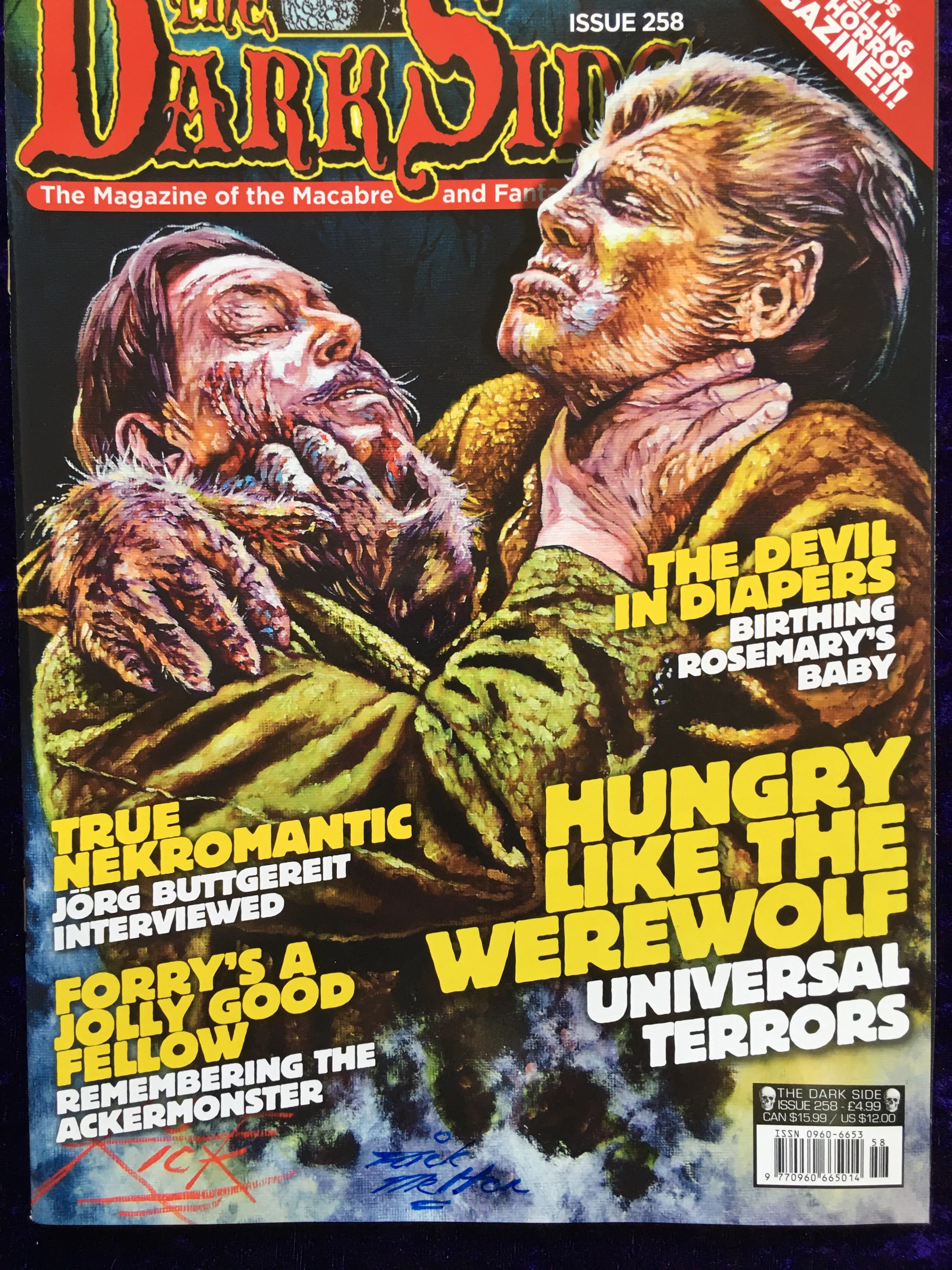 Darkside Magazine Back Issue 258 Signed by Cover Artist Rick Melton