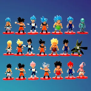 DBZ Set Of 21 Action Figures PVC Model Anime Figurines  | 7-8 Cms |