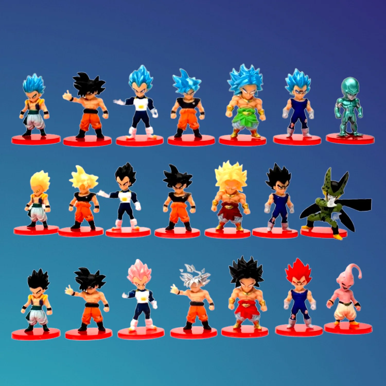 DBZ Set Of 21 Action Figures PVC Model Anime Figurines  | 7-8 Cms |