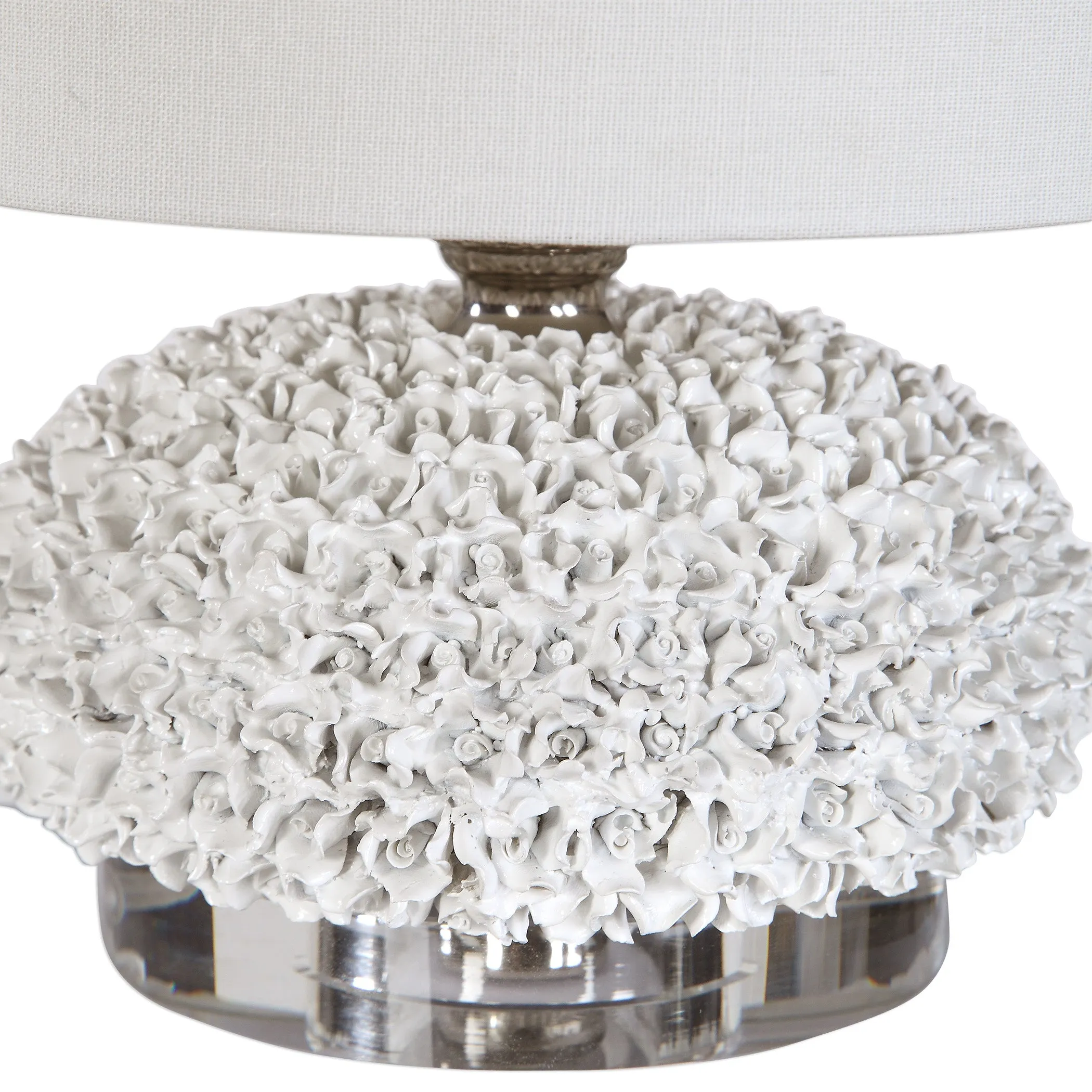 Dellen White Floral Buffet Lamp